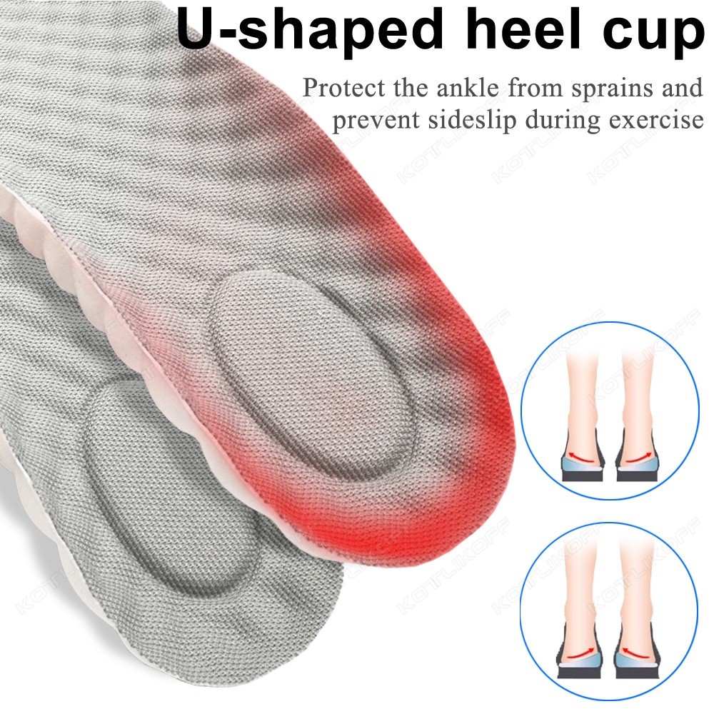 Cu Running Latex Memory Foam Insoles Soft Elastic Foot Support Shoe Pads Breathable Orthopedic Sport Insole Feet Care... - Image 2