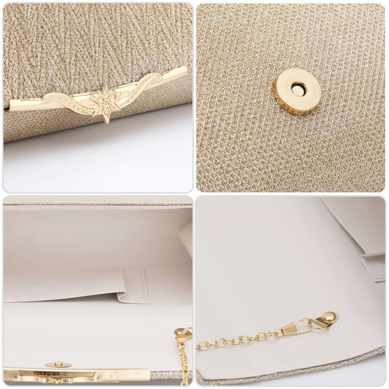 Chic Fashion New Evening Dress Bag European American Women's Flash Clutch Party All-Match Chain Bags Trendy Travel - Image 3