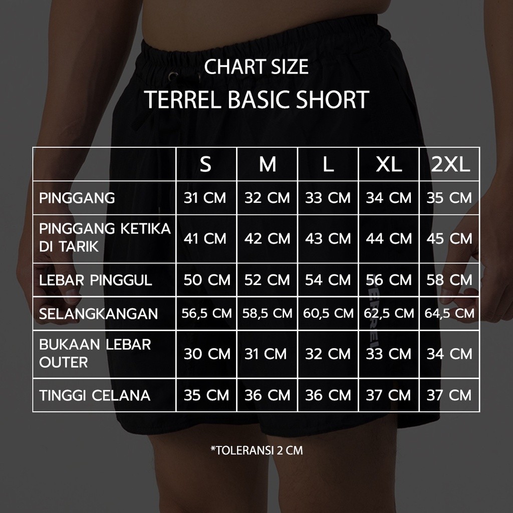 Premium Purpose Terrel sportswear basic short black celana pendek olah raga dry fit lari running gym y1 - Image 5