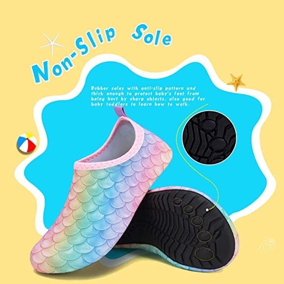Walking Active Ranbow Fish Scale Water Shoes Boys Girls Kid's Quick-Dry Non-Slip Barefoot Aqua Socks Beach Swim Surf ... - Image 3