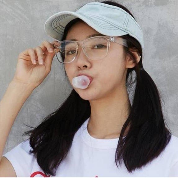 Have Must cermin mata spek glasses spec Versi Korea dari Bingkai Eyeglass White Putih Glossy Retro Ins Rangkaian Ijaz... - Image 4