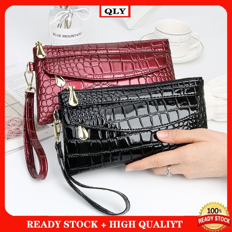 Portable Outdoor Bright Face PU Leather Casual Ladies Clutch Coin Purse - Image 3