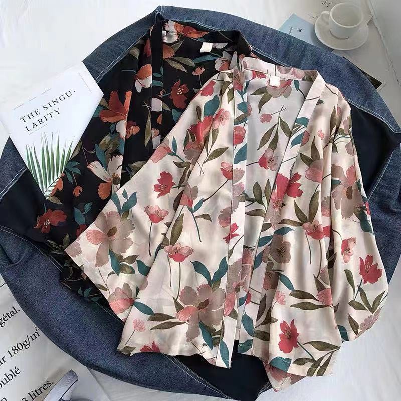 Multi Reliable Korean Style Women Ladies Chiffon Retro Boho Floral Hippie Summer Cardigan Kimono Ready Stock New Vers... - Image 2