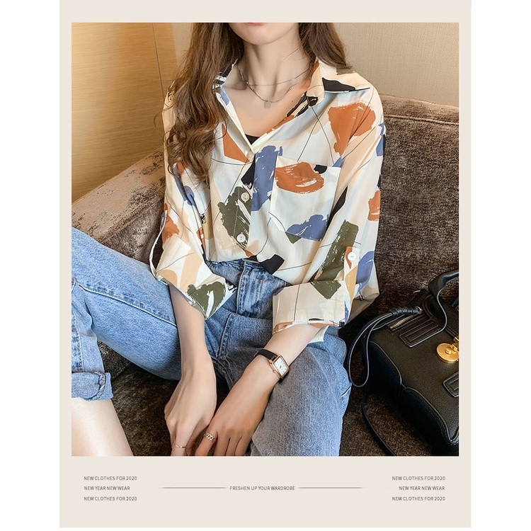 Quality Versatile Fashion Printed Chiffon Shirt Women's Design Sense Niche Fashionable Retro French Top Elegant Flora... - Image 2