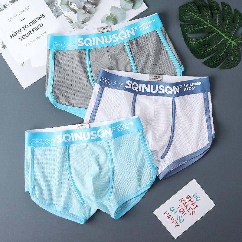 Essential Versatile Ice Silk Men's Mesh Boxer Briefs Youth Students Comfortable Breathable Underwear Durable Quality - Image 5