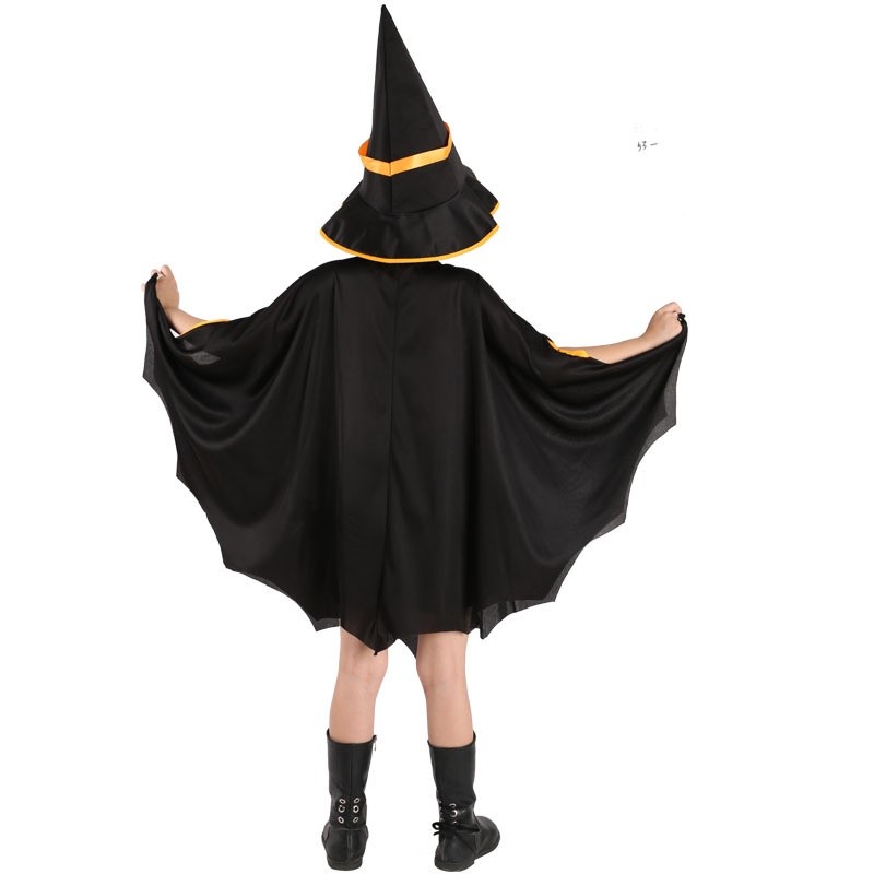 Have Essential New Halloween Cloak Kids Boys Girls Witch Cosplay Pumpkin Costume Hat Set - Image 2