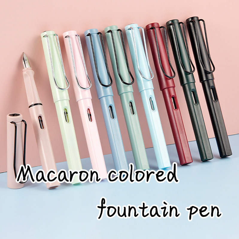 Fountain Pen Retro Morandi Replaceable Ink Fine 0.38mm Nib For Calligraphy Signature School Writing