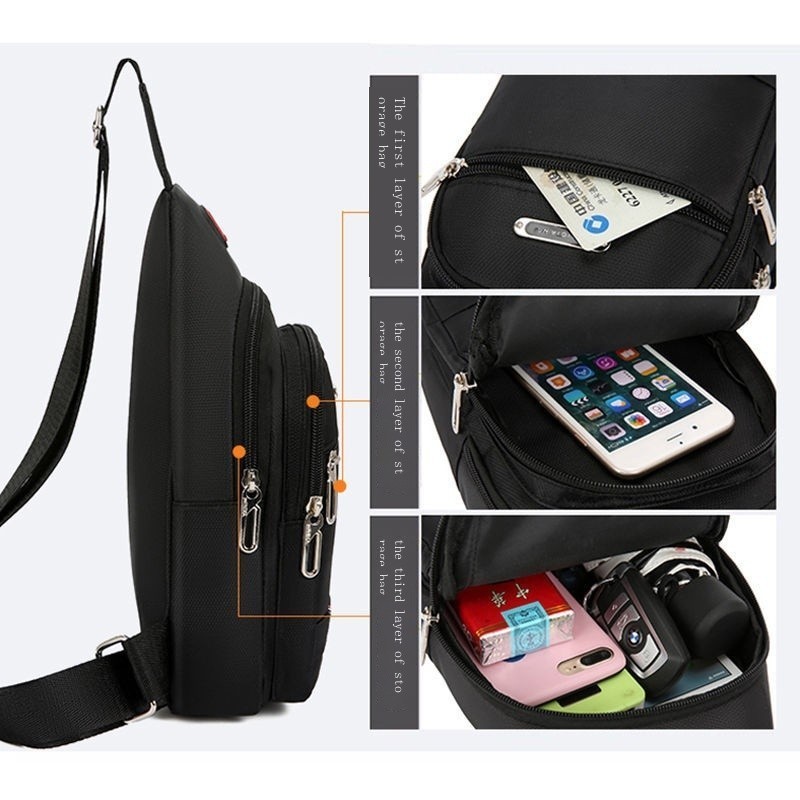 Premium Versatile Stok Sedia Beg Dada Kalis Air dan Tahan Haus 2022 Bahu Lelaki Messenger Sukan Kecil 3 Warna Pilihan... - Image 5