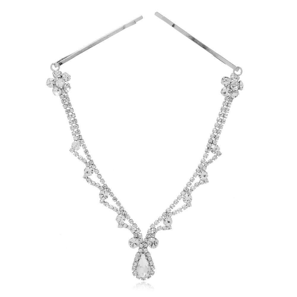 CHIHIRO1 Full Rhinestone Bridal Headband Chain Gold Color Silver Color Turban Headwear Crystal Rhinestone Bohemian Bride