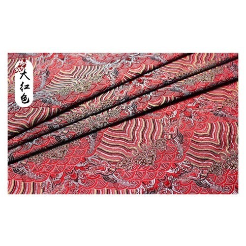 Quality Multi Brocade cushions cheongsam water waves cliff jacquard fabric Chinese totemic pattern Satin Handmade DIY... - Image 3