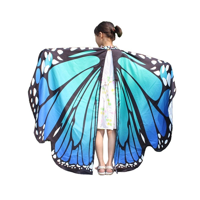 Butterfly Wings Child Butterfly Costumes Fairy Wing Cape Butterfly Shawl for Halloween Cosplay