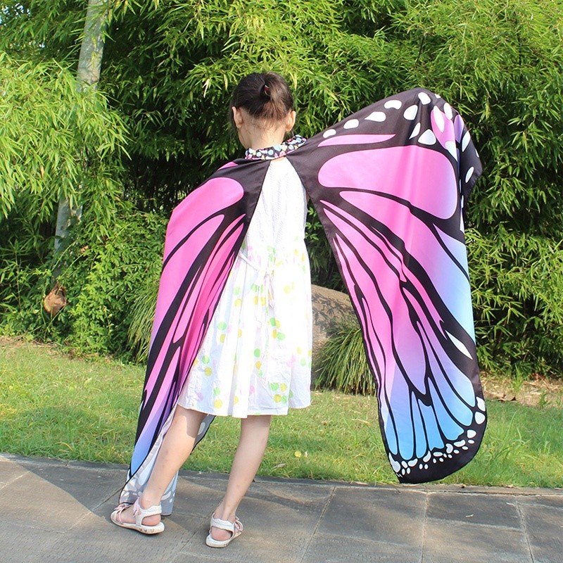Premium Must Butterfly Wings Child Costumes Fairy Wing Cape Shawl Halloween Cosplay - Image 3