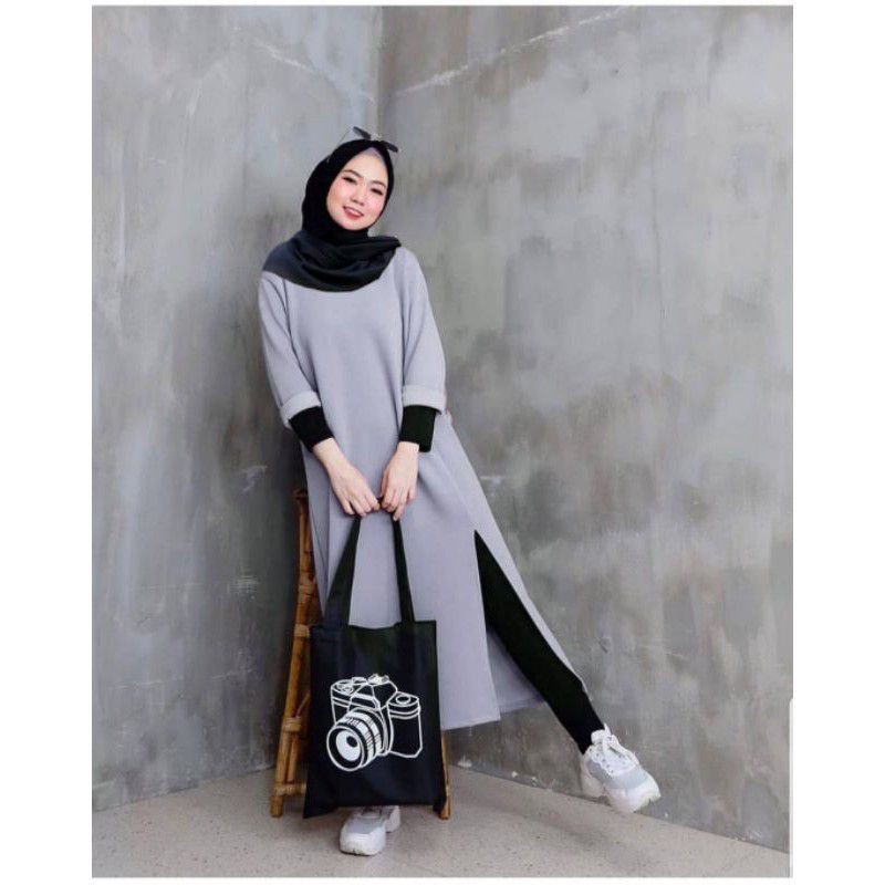 Versatile Essential Tunik LONDRA / BABYTERRY Material MUSLIM FASHION Women FIT XL (LD110CM PJ 105CM) - Image 4