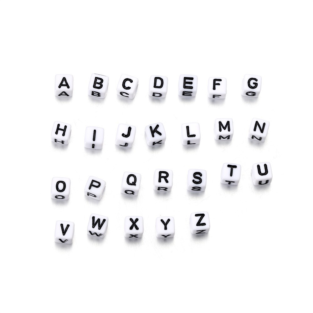 Durable Multi St.kunkka 100-120pcs Mixed English Letter Acrylic Beads Flat Heart Alphabet Number Charms Bracelet Neck... - Image 2