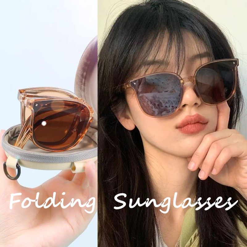 Premium Must Fashionable Women Folding Sunglasses Outdoor UV400 Unisex Portable collapsible glasses  summer Wild col... - Image 2