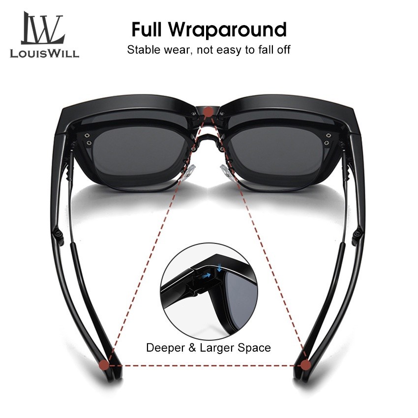 Durable Versatile LouisWill Sunglasses Men Women Folding Unisex Fashion UV400 Large Frame Glas Multi - Image 4