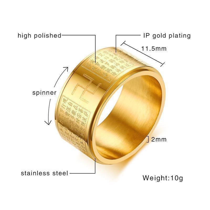 Premium Versatile Heart Ring​Sutra Buddha​ Rotating Ring Enhance Strength​Nasirongkol 73_450 - Image 2