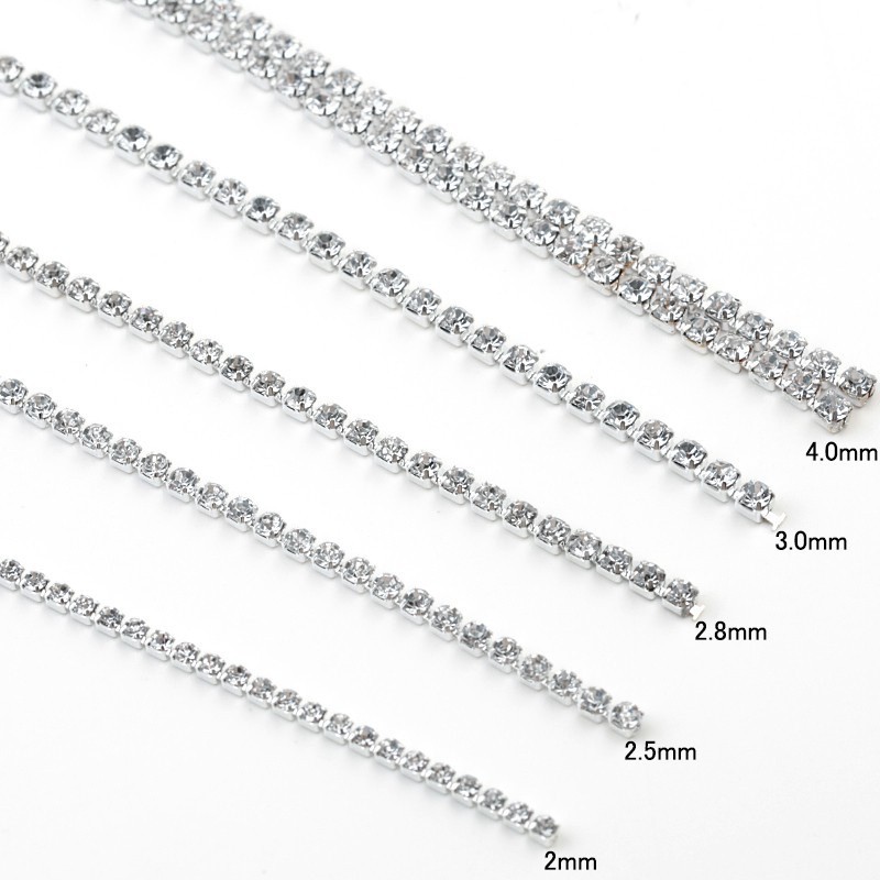 Essential Durable 9.2 meter 2mm-4mm Crystal Glass Copper chain DIY Design Bridal Headdress Wedding veil Must - Image 5