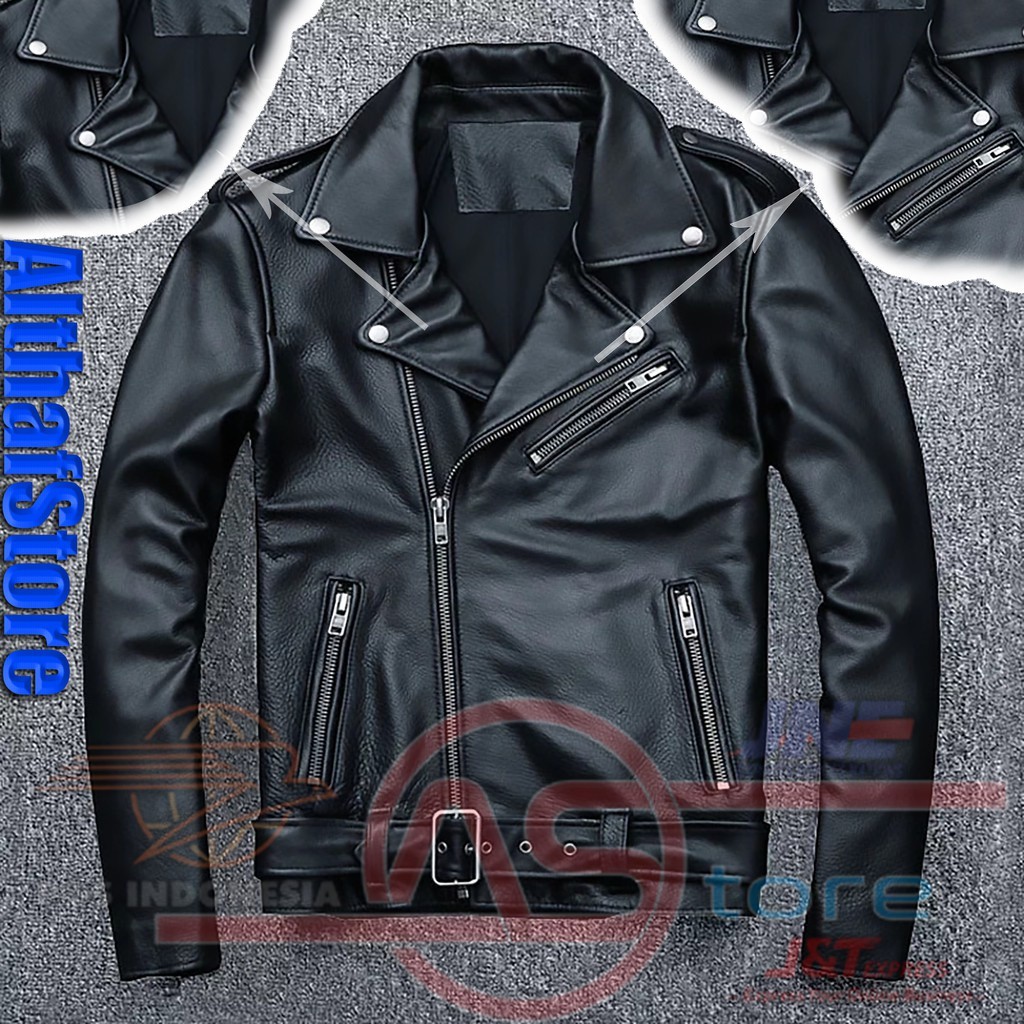 Versatile Essential PRIA Men's Leather Jacket Ramones Goatss Bigsize/Size S M L XL 2XL X3L X4L X5L Purpose - Image 3