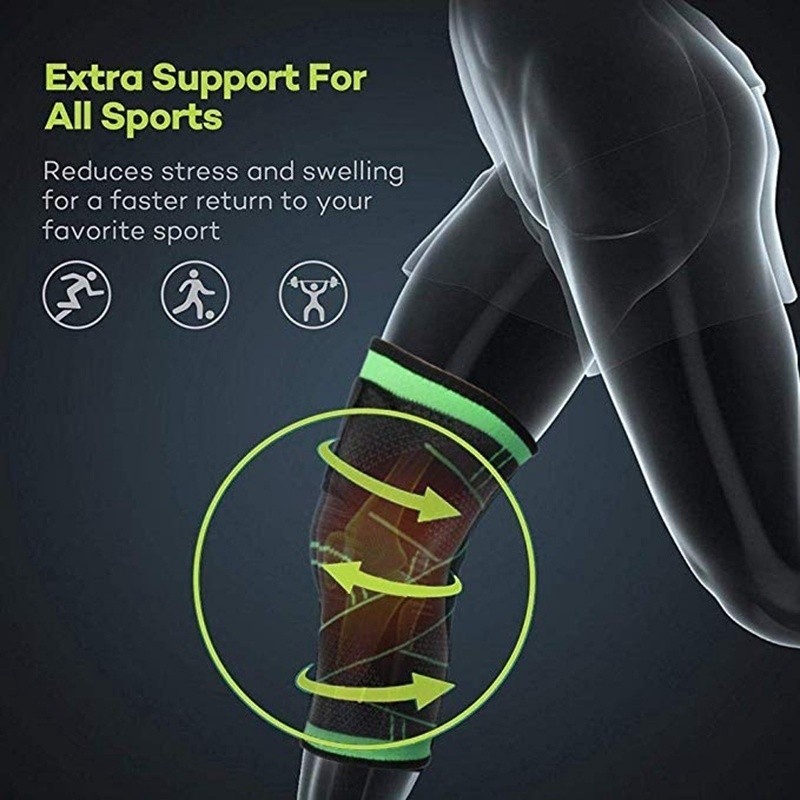 Premium Purpose 1 PCS Adjustable Knee Brace Non-Slip Compression Sleeve Fitness Basketball Hiking Cycling Support - Image 4