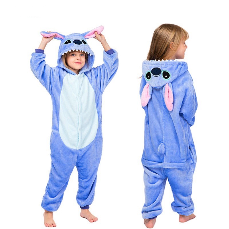 Must Purpose Pikachu Stitch Onesies Kigurumi Kids Pajamas Baby Girls Boys Pyjamas Anime Cosplay Costume Winter Hooded... - Image 2