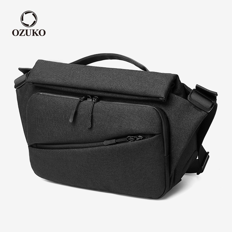 Casual Chic OZUKO Fashion Men Messenger Bag Waterproof Riding Shoulder Crossbody Bags USB Charging Travel Outdoor - Image 3