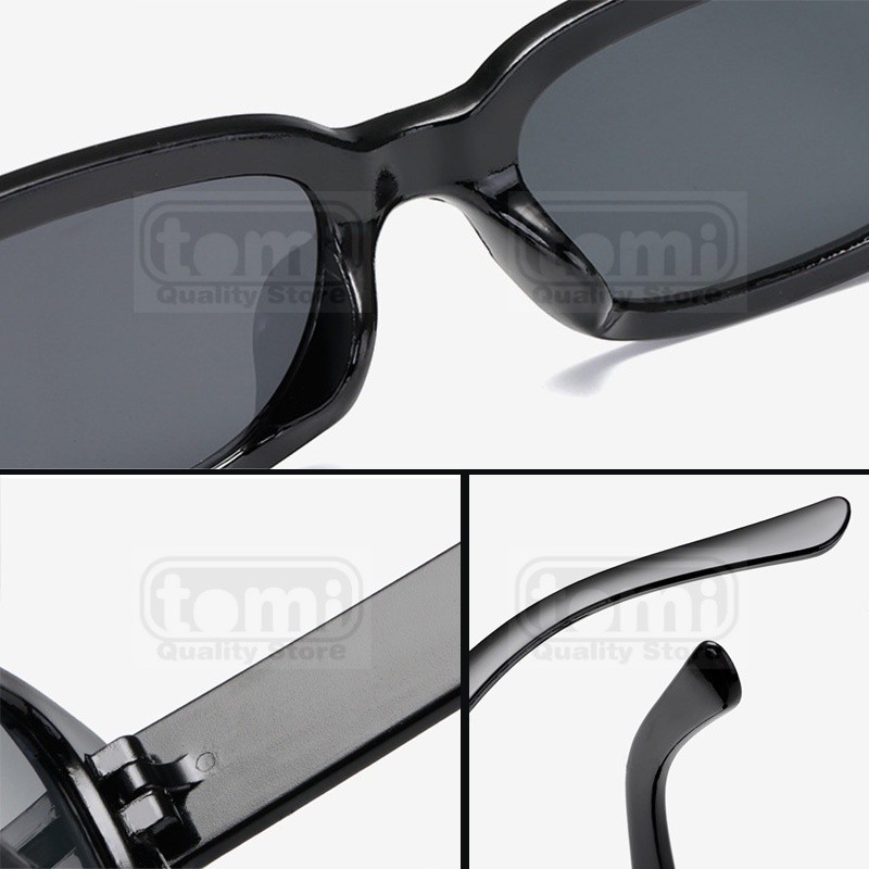 Purpose Versatile Cermin mata hitam wanita perempuan Viral Sunglasses Retro Small Square Trending Glasses Black White... - Image 3