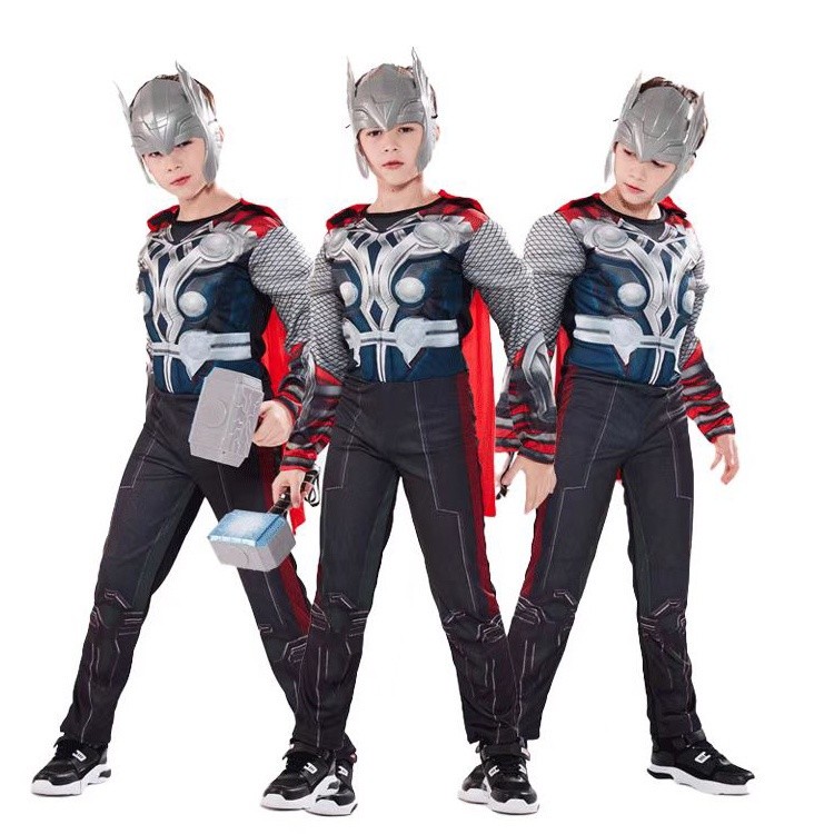 Purpose Durable Congme Superhero Muscle Costume Kid 3D Captain America Spiderman Batman Ironman Thor Hulk Cosplay Jum... - Image 5