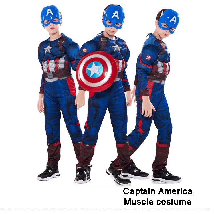 Purpose Durable Congme Superhero Muscle Costume Kid 3D Captain America Spiderman Batman Ironman Thor Hulk Cosplay Jum... - Image 4