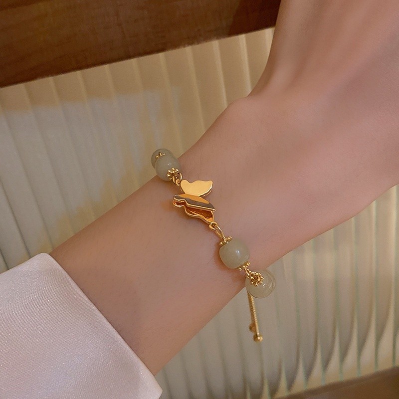 Quality Premium New palace style cat's eye stone butterfly patchwork bracelet fashionable temperament adjustable desi... - Image 2