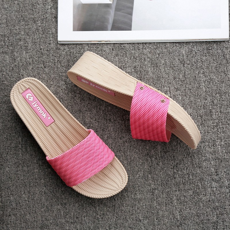 Gym Walking New Fashion Women Slipper Wedges slides Lady Shoe / 时尚外穿坡跟厚底网红防滑凉拖沙滩鞋 K... - Image 3