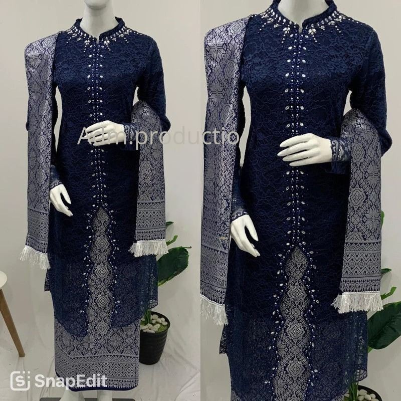 Durable Multi New realpict sanghai brukat zig-zag kebaya set songket shawl//sanghai brocade kebaya//palembang skirt//... - Image 4