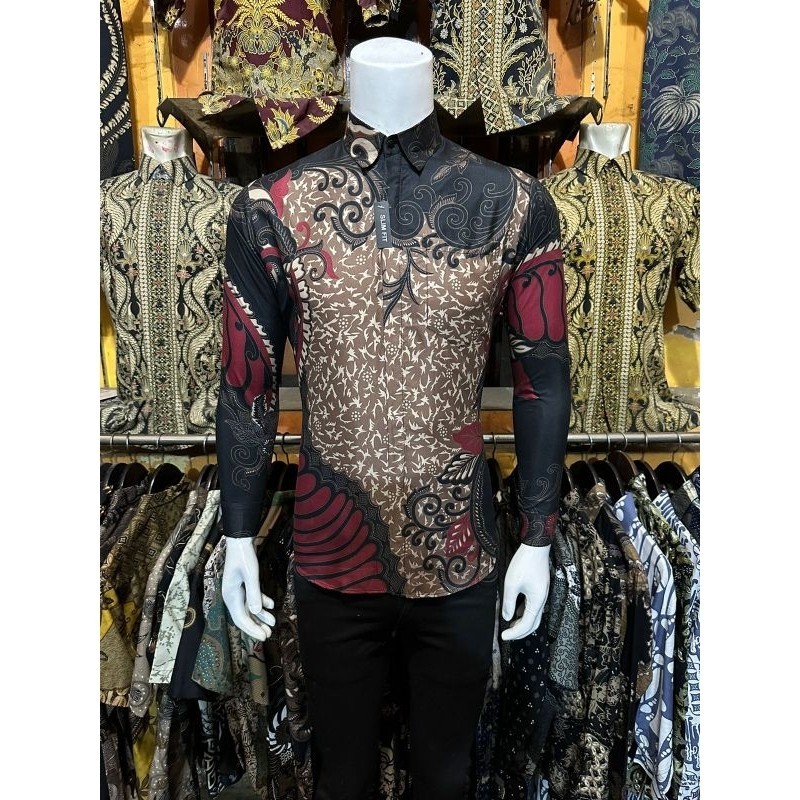 Durable Quality Queen Jaya Baju Batik Pria Lengan Panjang Slimfit Reliable - Image 3