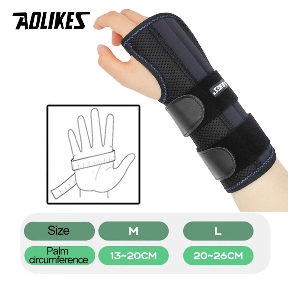 Analog Chronograph AOLIKES 1Pcs Wrist Brace Carpal Tunnel Relief Pain Hand 3 Stays Adjustable Support Splint Sports C... - Image 3
