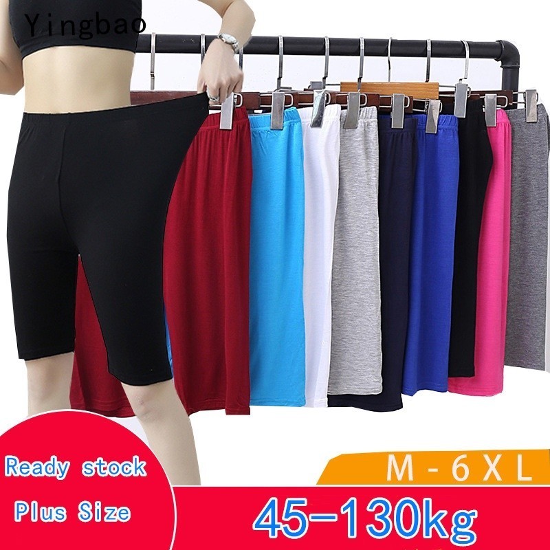 Yingbao M-6XL Ready Stock Short Women Leggings Yoga Sport Soft  Slim Stretch Ladies Summer Short Pants Home Wear at Hous