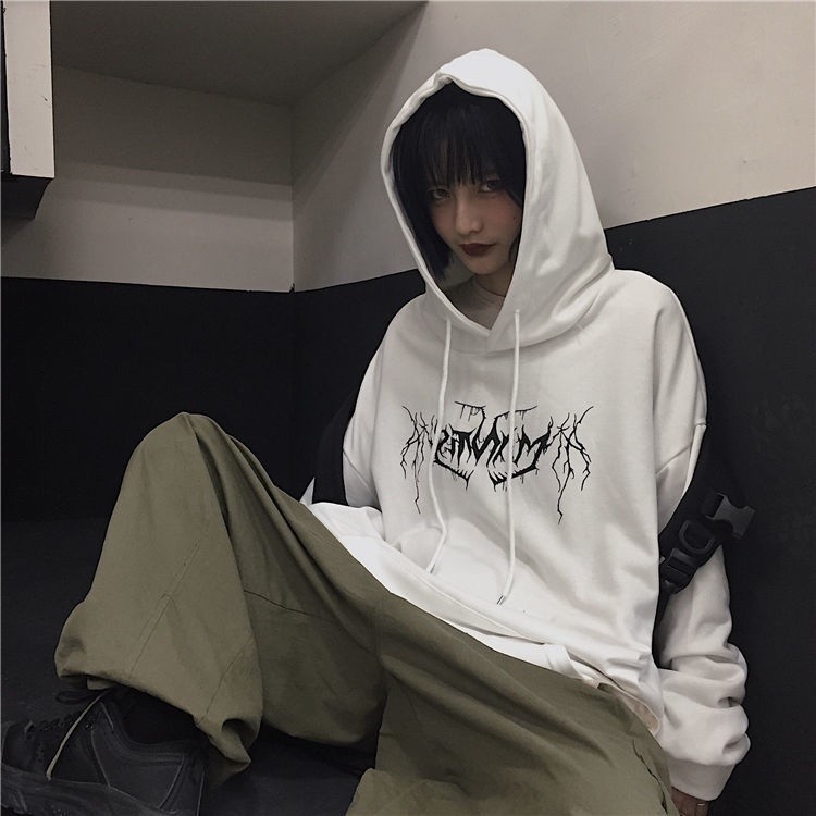 Versatile Have Japanese-style Anime Dark Street Hip-hop Long Sleeve Plus Velvet Hooded Sweater Women's Loose Jacket S... - Image 5