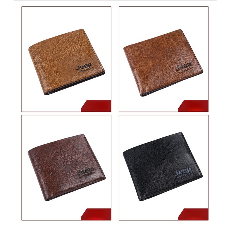 Gift Trendy JEEP Wallet Fot Men Casual Leather Short Wallets Dompet - Image 4