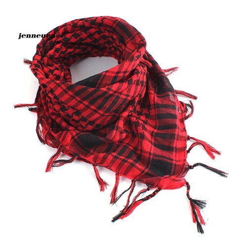 Premium Reliable JEN_Unisex Lightweight Plaid Tassel Arab Desert Shemagh KeffIyeh Scarf Wrap Pashmina Have - Image 4