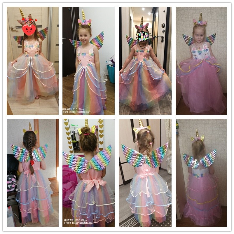 Durable Have Unicorn Costume Rainbow Wings Kids Girl Halloween Cosplay Wing Accessories Premium - Image 2