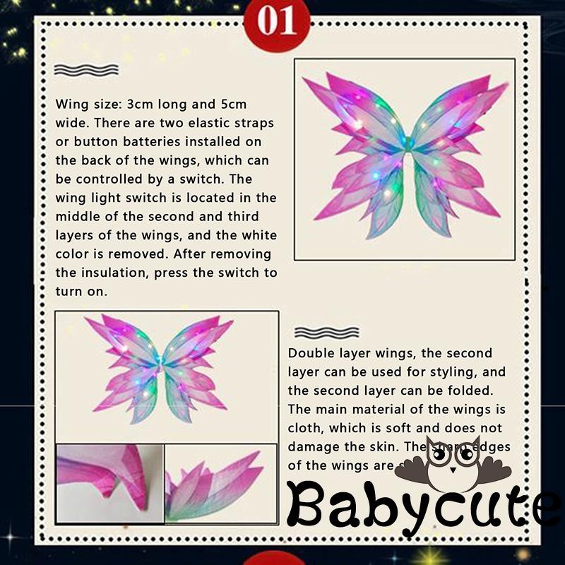 Must Reliable BB-Kids Girls Halloween Costume Light-up Tulle Skirt Butterfly Wings Fairy Stick Headband Party Favor C... - Image 5