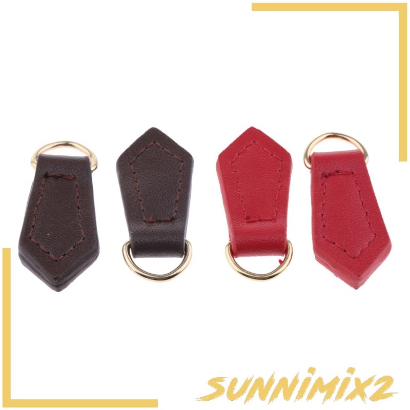 Portable Chic 2x Real Leather Zipper Pull Tabs Tags Zip Puller Replacement Handbag Repair Outdoor - Image 5