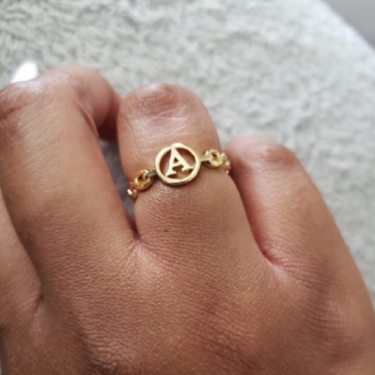 Essential Multi Vnox A-Z Initial Alphabet Knuckle Chain Rings - Image 2