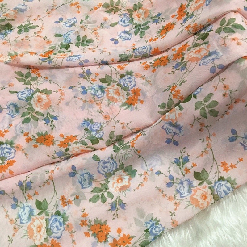 Reliable Quality Chiffon Printed Fabric Costume Hanfu Cool Dress Shirt Floral Slightly Transparent Clothing - Image 3