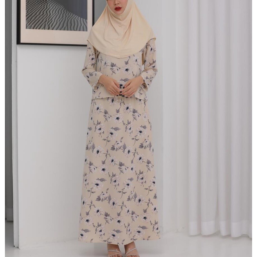 Durable Essential muslim two piece printed dress Premium Have - Image 5