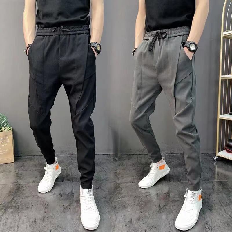 Multi Versatile 裤子男社会精神小伙束脚裤潮流哈伦九分小脚休闲裤男 Pants men's loose plus size ... - Image 2