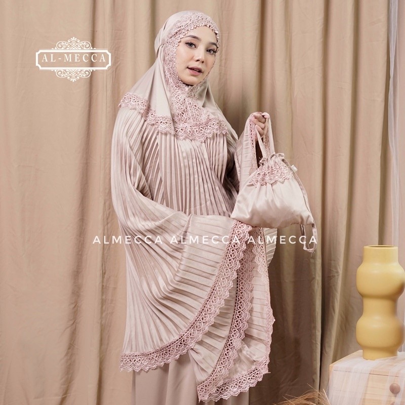 Must Reliable Almecca Mukena Adult Plisket Daily Al-Mecca Lace Luxury Quality Premium - Image 4