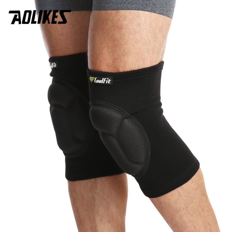 Reliable Durable AOLIKES 1Pair Thick Protective Knee Pads Extreme Non-slip Sports Volleyball Soccer Sponge Guard Fitn... - Image 4