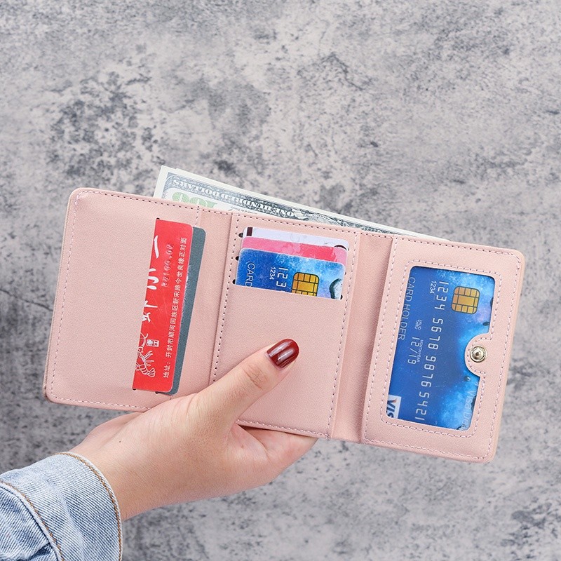 Chic Casual Ladies Short Wallet Japanese Korean Tassel Tri-Fold Cute Student Card Holder Style - Image 4