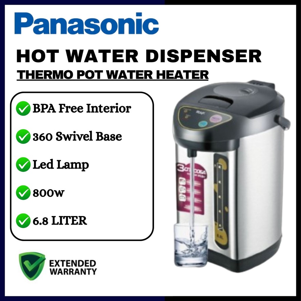 PANASONIC Stainless Steel Hot Water Dispenser 6.8L Thermo Pot Thermo Flask Electric Kettle Water Dispenser