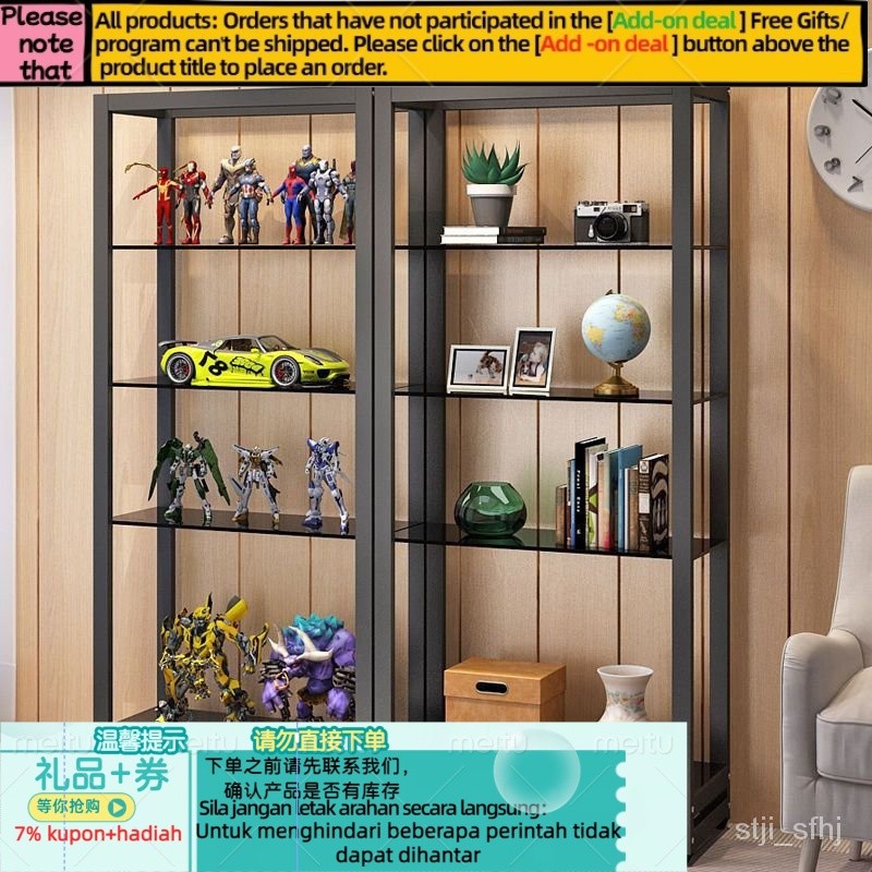 Get 7% coupon+gift】e Display Cabinet Floor Toy Model Glass Display Shelf Trophy Certificate Showcase Multi-Layer Shelf L